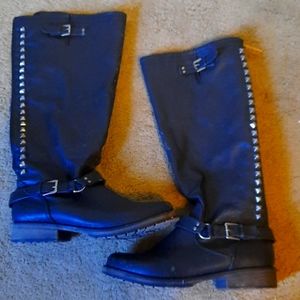 Breckelle's Leather Studded Bike Riding Boots